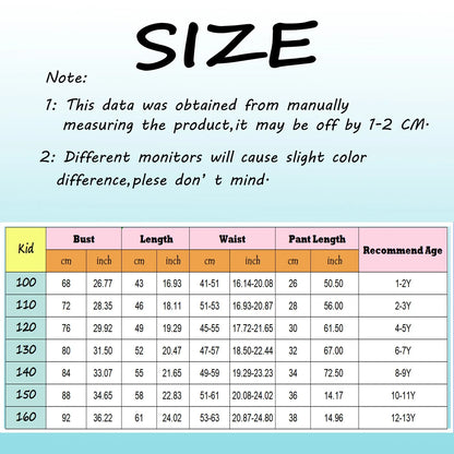 1Y-13Y Silk Pajamas Girl Satin Summer Feather Pajamas Short Sleeve
