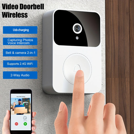 Doorbell Smart Home Door Bell Wireless Rechargeable Battery Outdoor HD Camera Two Way Audio Visual phone