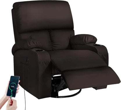 Recliner with Auto Massage Programs + Whisper-Quiet Swivel Base