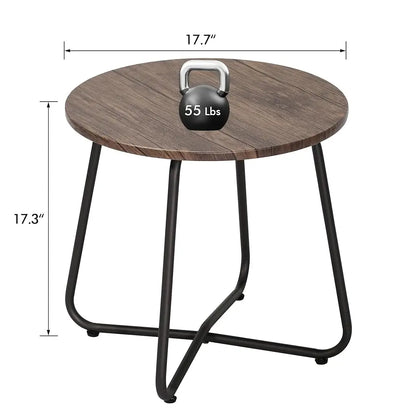 Set of 2 Small Round Anti-Rust Metal Side Tables