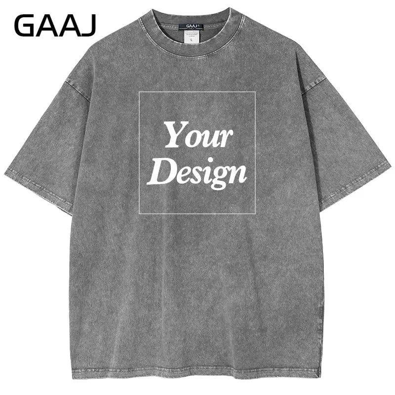 USA Custom Print 100% Washed Cotton T Shirt, Design your own, Men/Women Oversized Streetwear