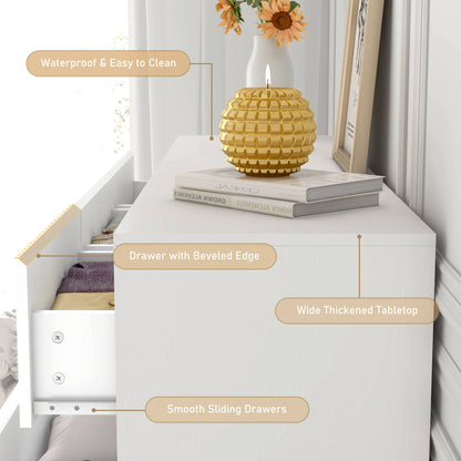 7 Drawer 55 Inch Modern Dresser with High Gloss Drawers