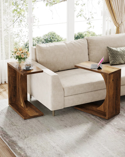 C-Shaped End Table for Sofa