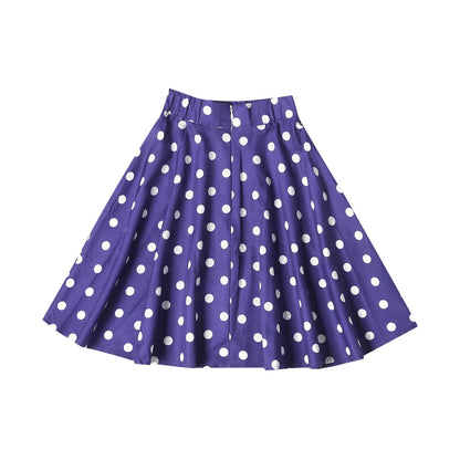 Polka Dot Cotton Skirts Clothes, Elastic Waist