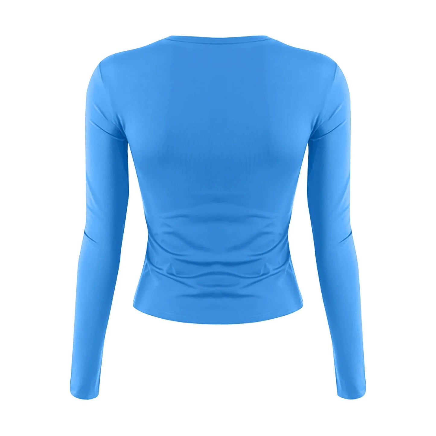 Cotton O Neck Long Sleeve Sexy Cropped Tops