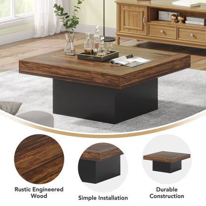 Square LED Coffee Table Engineered Wood