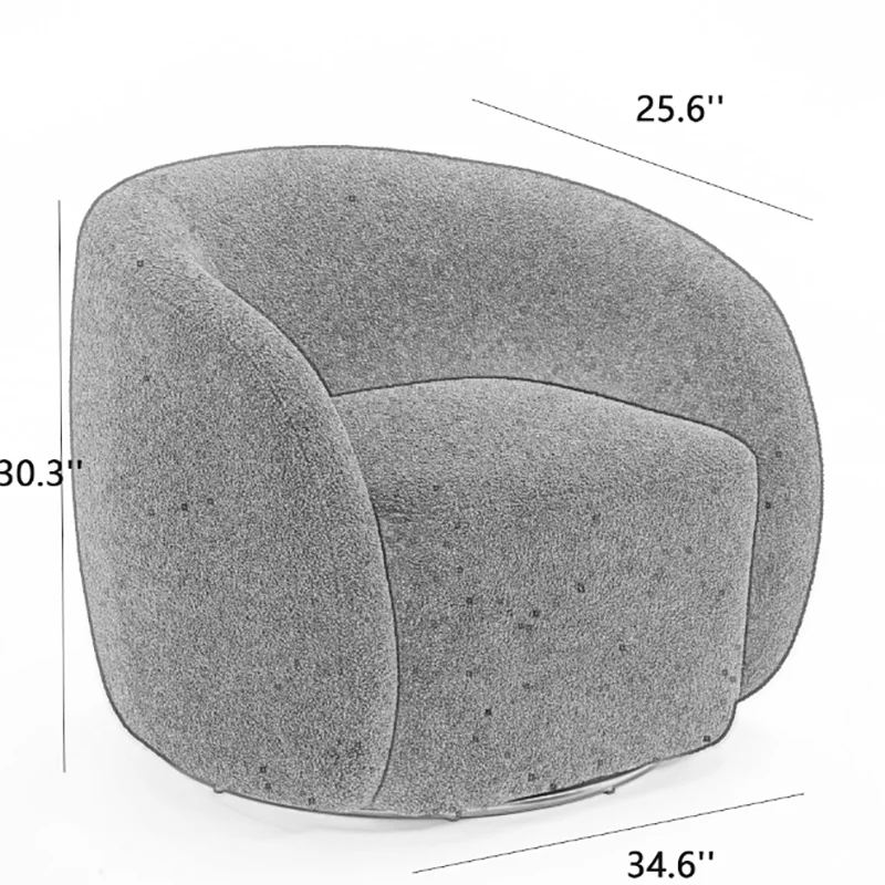 Set of 2 Upholstered Round Barrel Accent Chairs with a 360 degree swivel