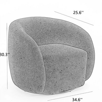 Set of 2 Upholstered Round Barrel Accent Chairs with a 360 degree swivel