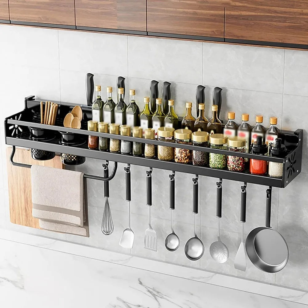 Wall-mounted Kitchen Organizer/Shelf Spice Storage Rack/Kitchen Knife Holder