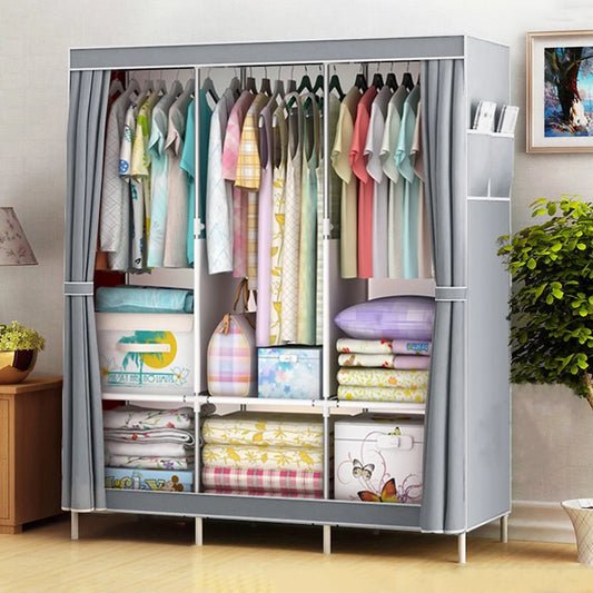 Closet Wardrobe Organizer Storage Rack, Portable, Dustproof, Non-woven Fabric Quick and Easy to Assemble