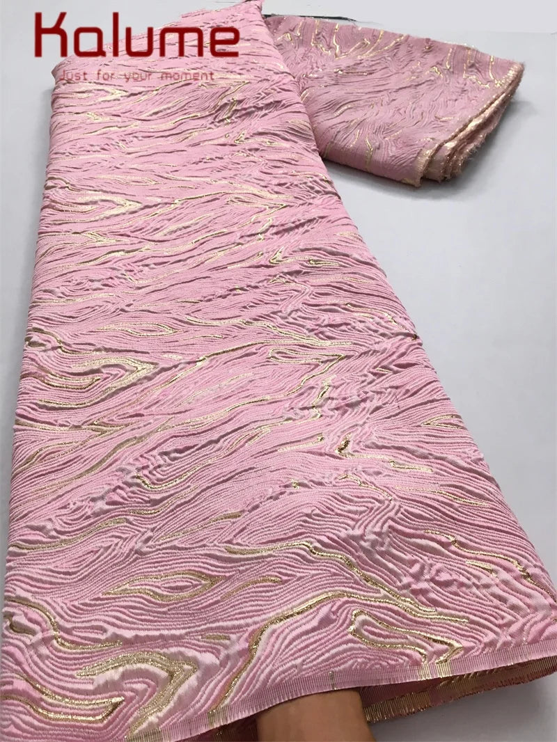 Kalume Luxury African Tulle Brocade Lace Fabric High Quality French Gilding Lace