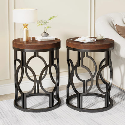 Industrial SideTable with Metal Hollow Frame