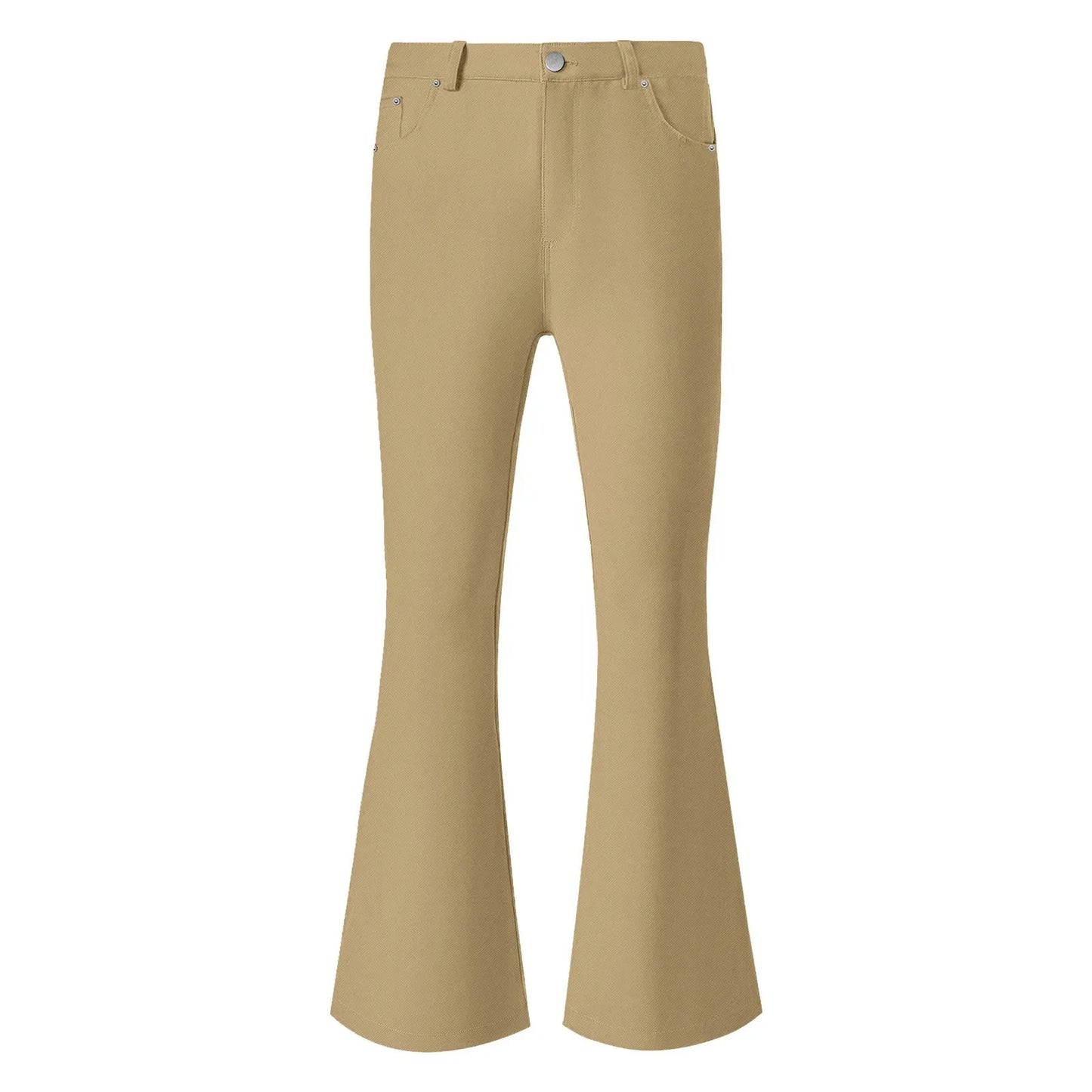Men's Flare Pants, Solid Color, Daily Simple Classic Trousers, Mopping Bottoms, Disco Flared