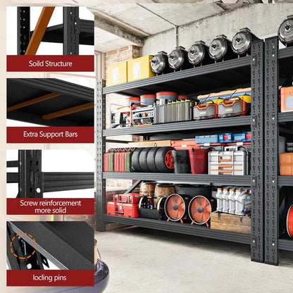 3000LBS 48" W Garage Shelving Heavy Duty Metal Adjustable Garage Shelves