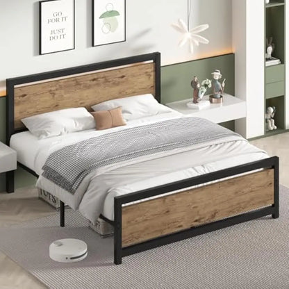 White Bed Bases and Frames Under Bed Storage Mattress Foundation No Box Spring Needed Frame & Headboard
