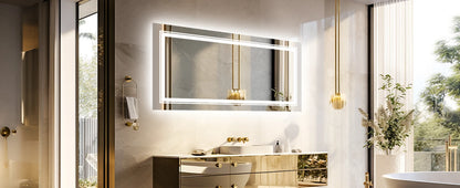 40x24 Inch LED AntiFog Mirror  with Front Light and Backlit in 3 Dimmable Colors