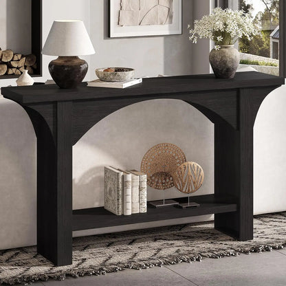 55 Inches 2 Tier Farmhouse Entryway Table