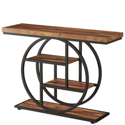 4-Tier Entryway Table, 41.3-Inch Industrial Sofa Table for Living Room, Foyer Hallway Table for Entrance