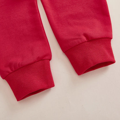 Toddler Baby Boy Valentines Outfit, Letter Print Long Sleeve Sweatshirt and Elastic Pants