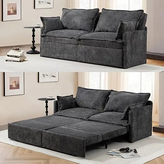 74" King Pull Out Sofa Bed  with USB Charging