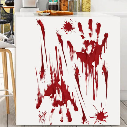 Bloody Stickers Halloween Wall Decals, Create Horror Scenes Bloody Footprints Floor Window Clings For Indoor Outdoor