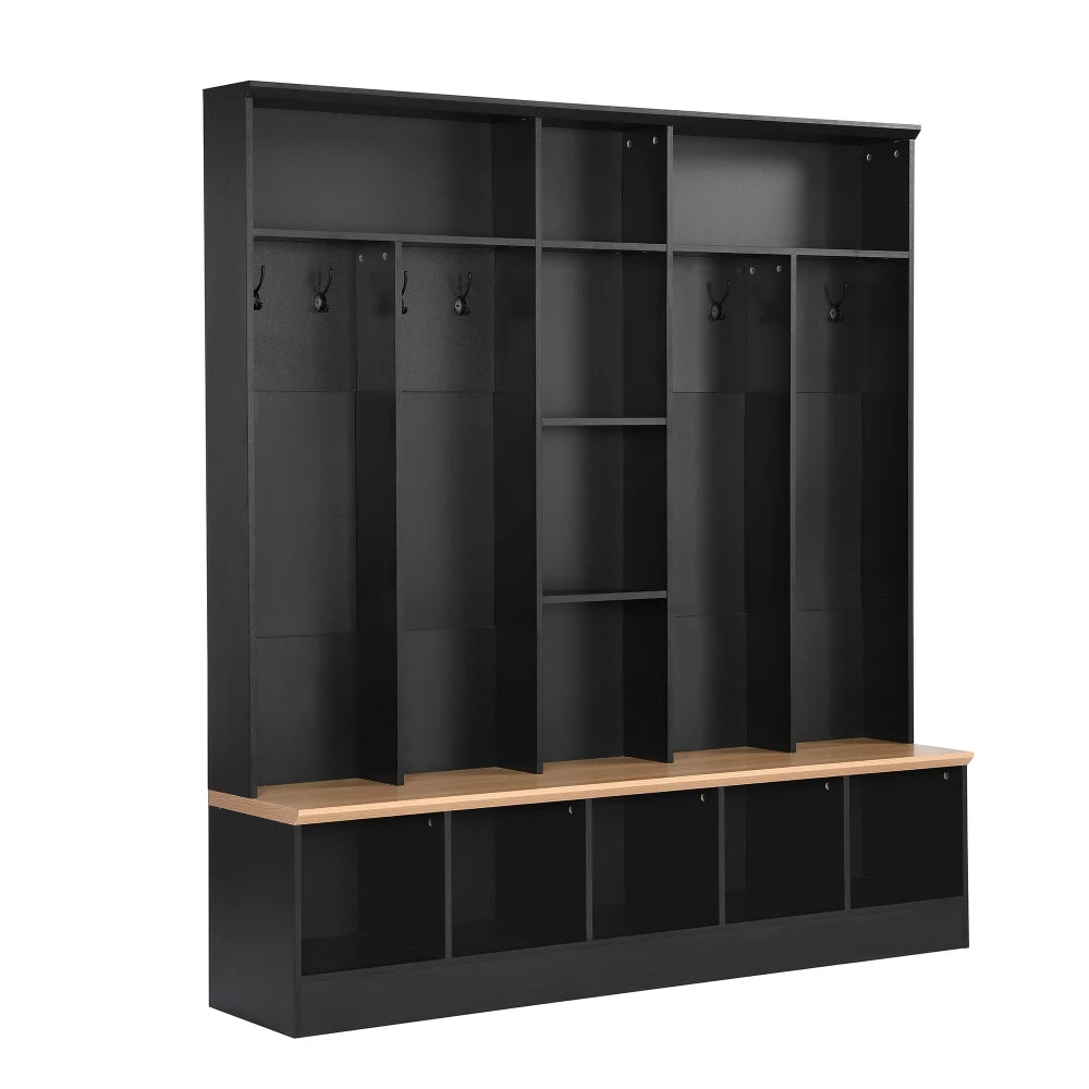 Wide Design Hall Tree with Storage Bench