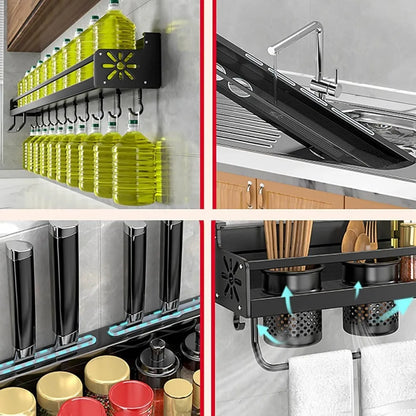 Wall-mounted Kitchen Organizer/Shelf Spice Storage Rack/Kitchen Knife Holder