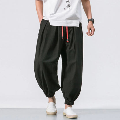 Oversize Loose Harem Pants, Chinese Linen, Overweight Sweatpants