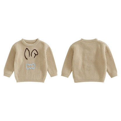 12MO-4T Girl/Boy Children Bunny Sweaters, Long Sleeve Casual Knit Pullover