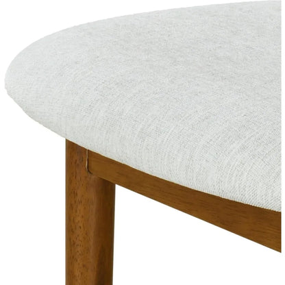 Set of 2 Wood Upholstered Barstools,Walnut Finish, Rubberwood Frame