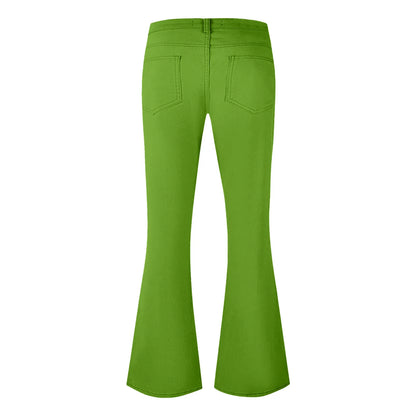 Men's Flare Pants, Solid Color, Daily Simple Classic Trousers, Mopping Bottoms, Disco Flared