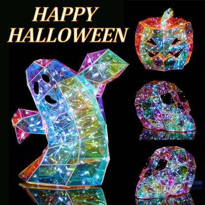 Halloween Iridescent Ghost Decor, Cute Glow LED Lights Holiday Party Decoration S