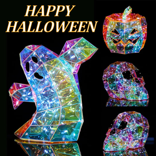 Halloween Iridescent Ghost Decor, Cute Glow LED Lights Holiday Party Decoration S