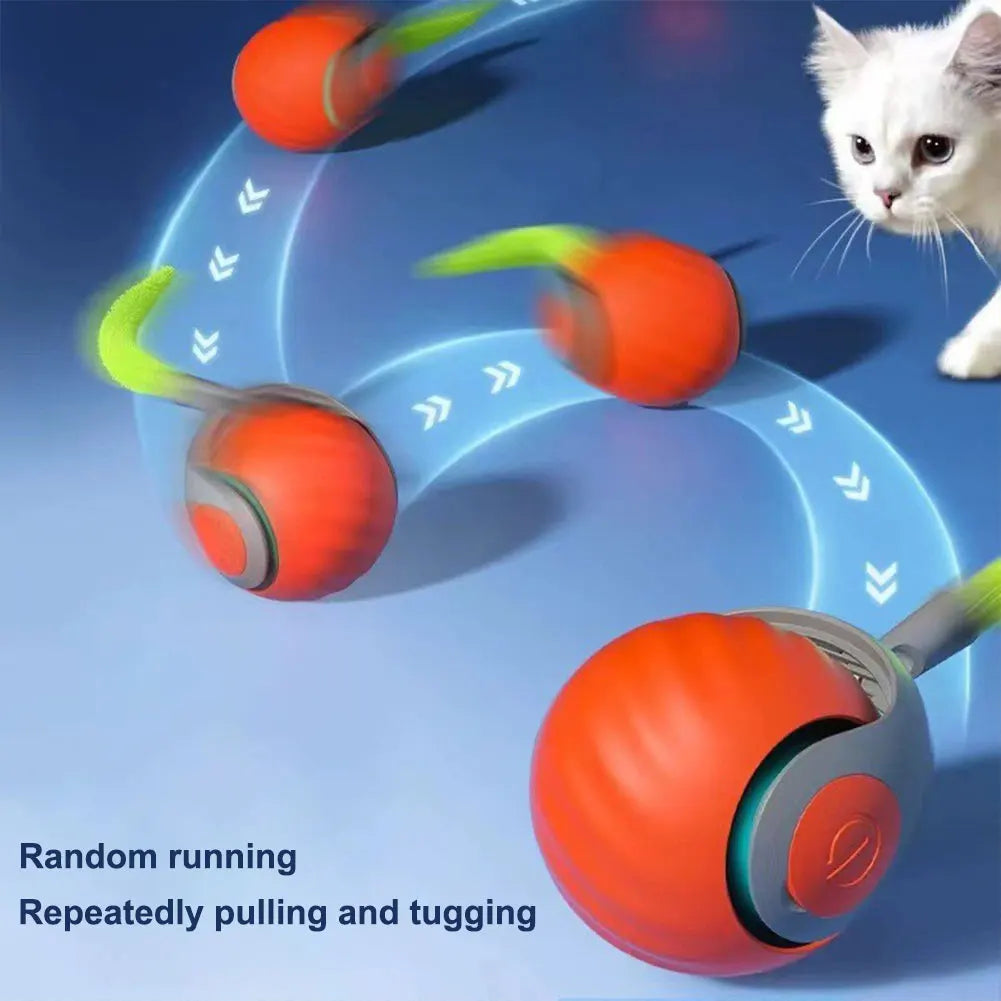 Automatic Moving Smart Cat Toy, Two Speed Adjustment, Speedy Tail Cat Toy with Replacement Tail