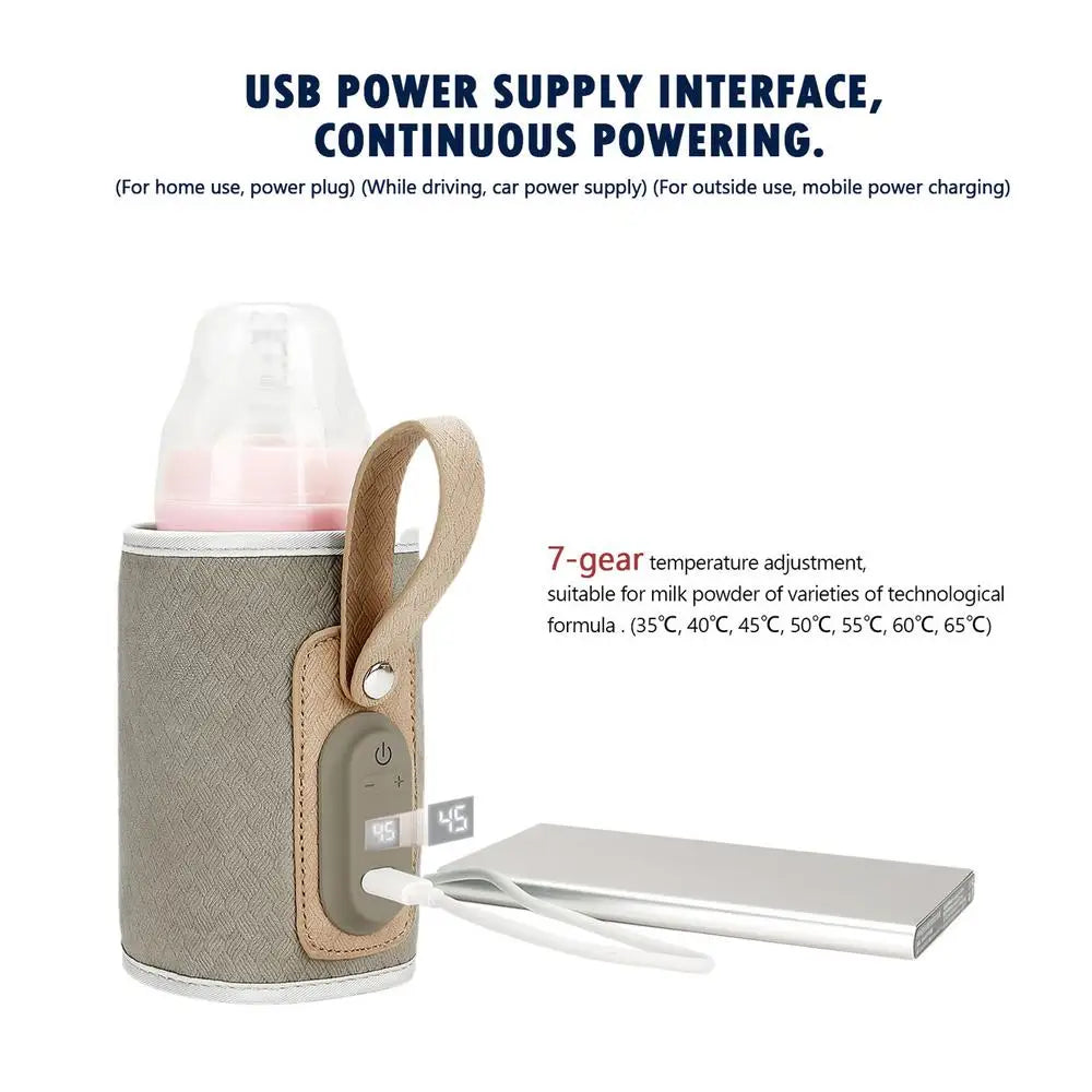Portable Baby Bottle Warmer Travel Warmer, Cover, USB Heater
