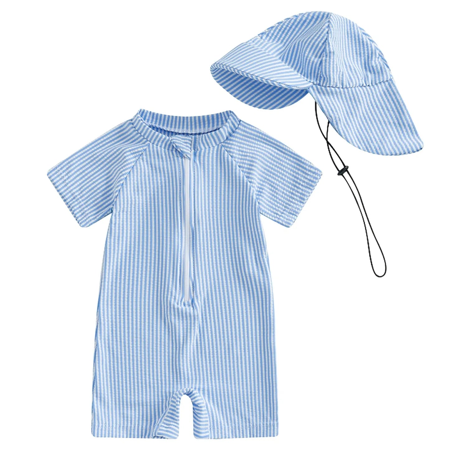 0-36 mo. Boys Swimsuit Long Sleeve Zipper Sun Protective Clothing