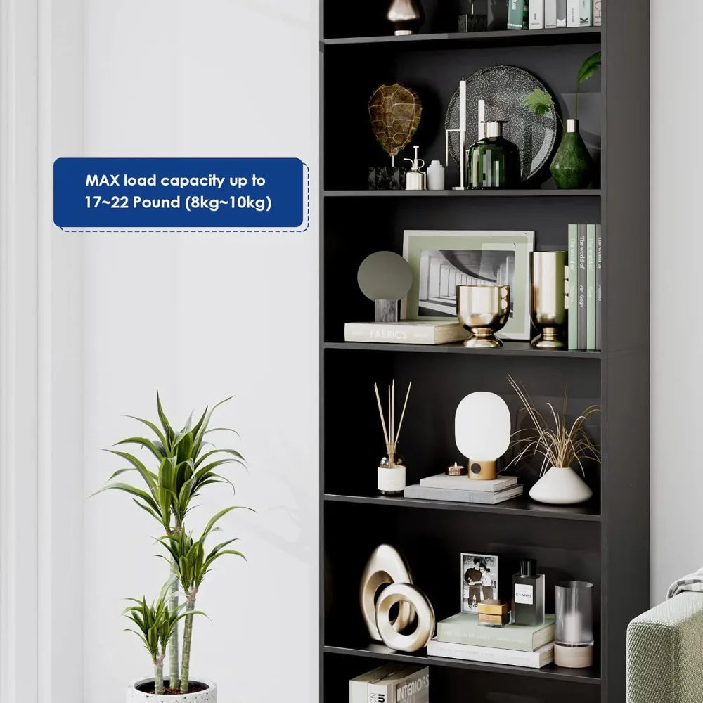 6-Tier Open Bookcase and Bookshelf