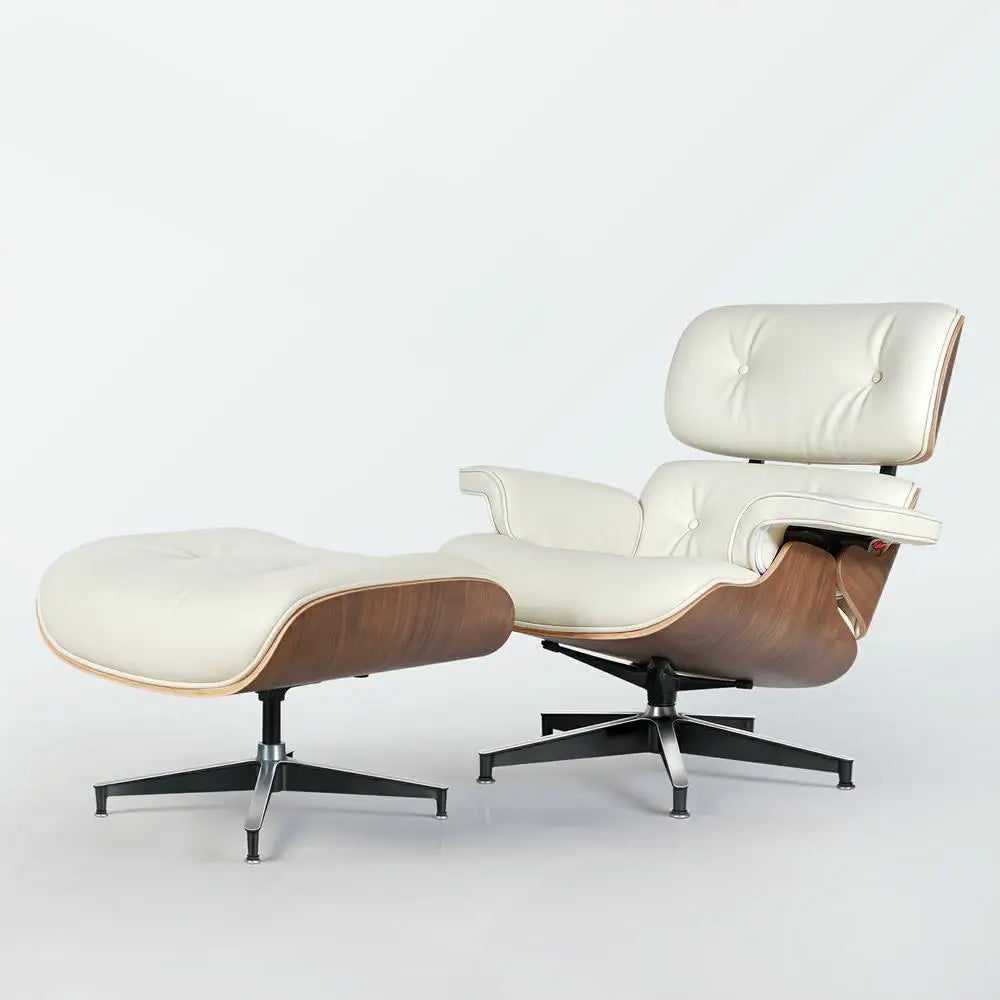Leather Lounge Chair with ottoman