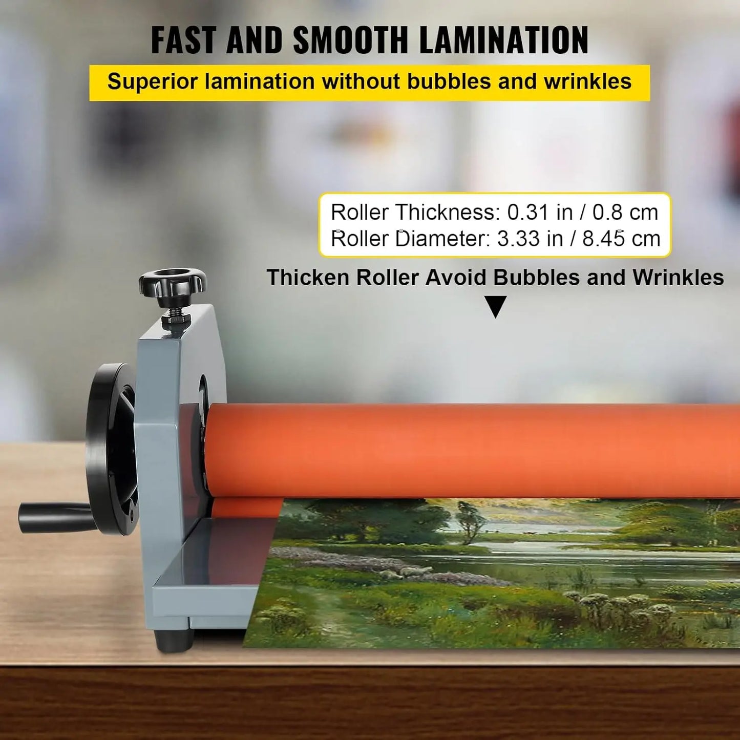 51 Inch Cold Laminator Machine 10mm Manual Vinyl Photo Film Hand Crank