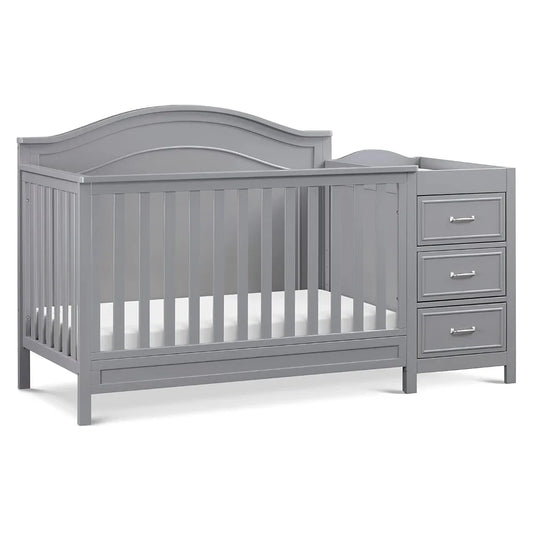 4-in-1 Convertible Baby Crib w/Changing Table - Wooden Toddler Bed, Daybed & Twin Bed Conversion