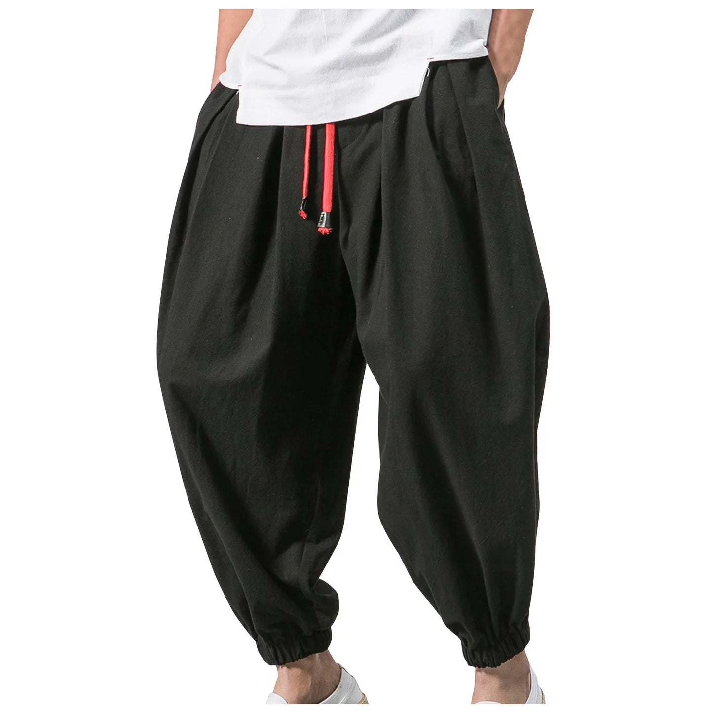 Oversize Loose Harem Pants, Chinese Linen, Overweight Sweatpants