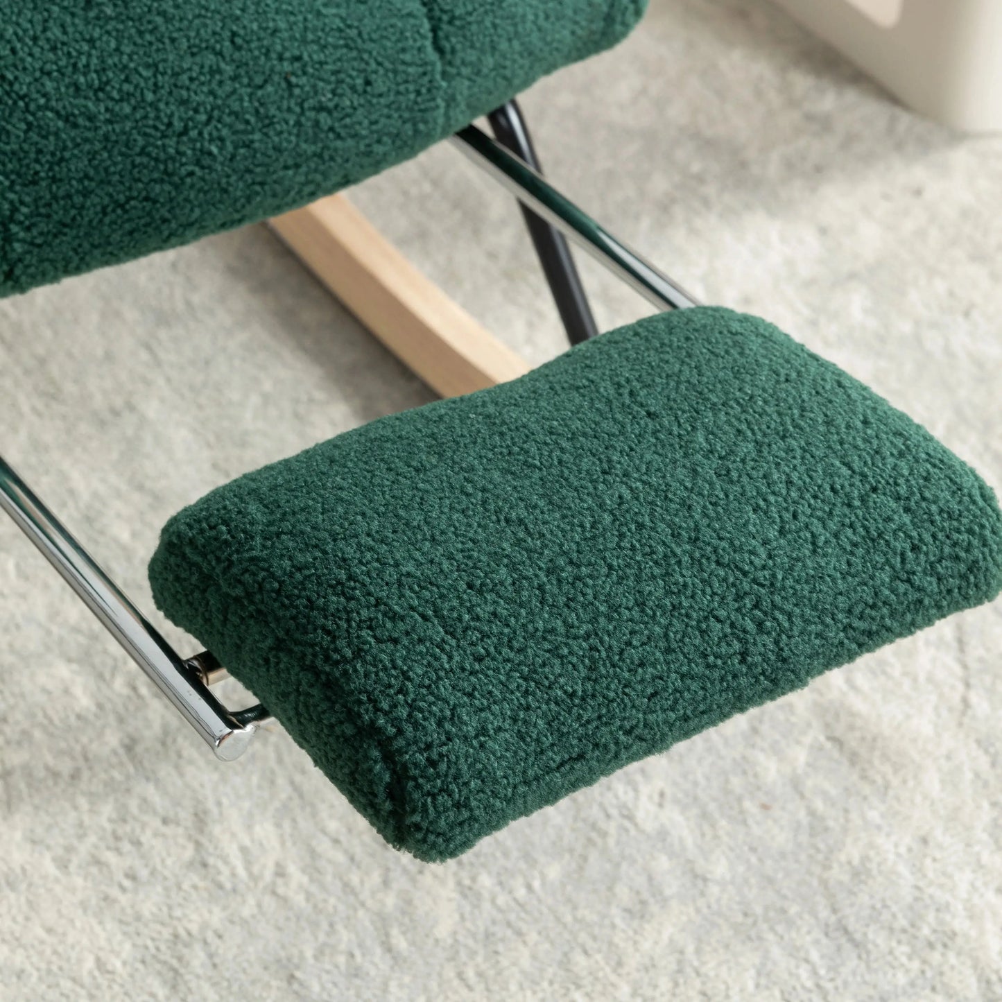 Fabric Rocking Chair With Adjustable Footrest