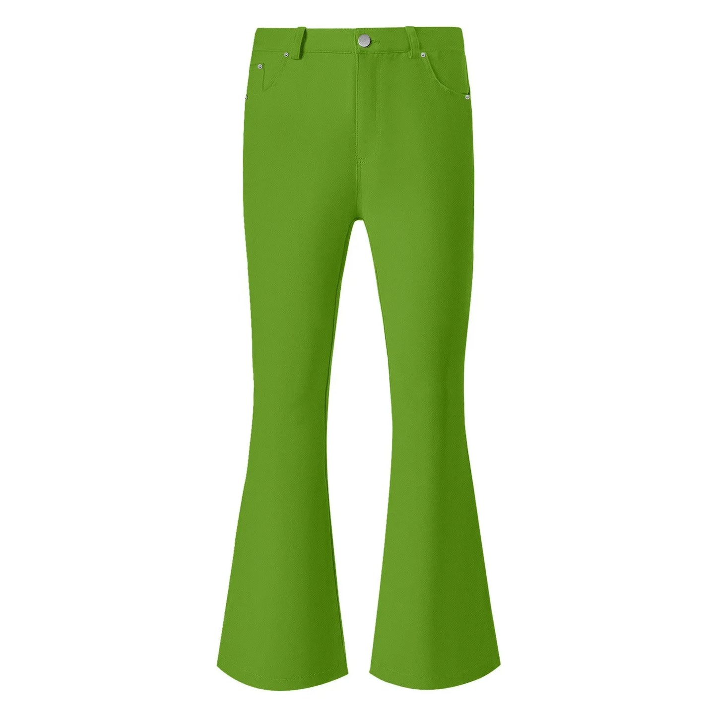 Men's Flare Pants, Solid Color, Daily Simple Classic Trousers, Mopping Bottoms, Disco Flared