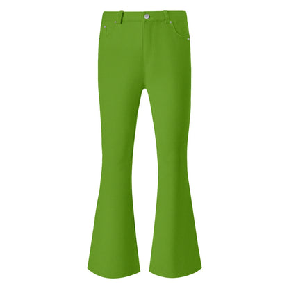 Men's Flare Pants, Solid Color, Daily Simple Classic Trousers, Mopping Bottoms, Disco Flared