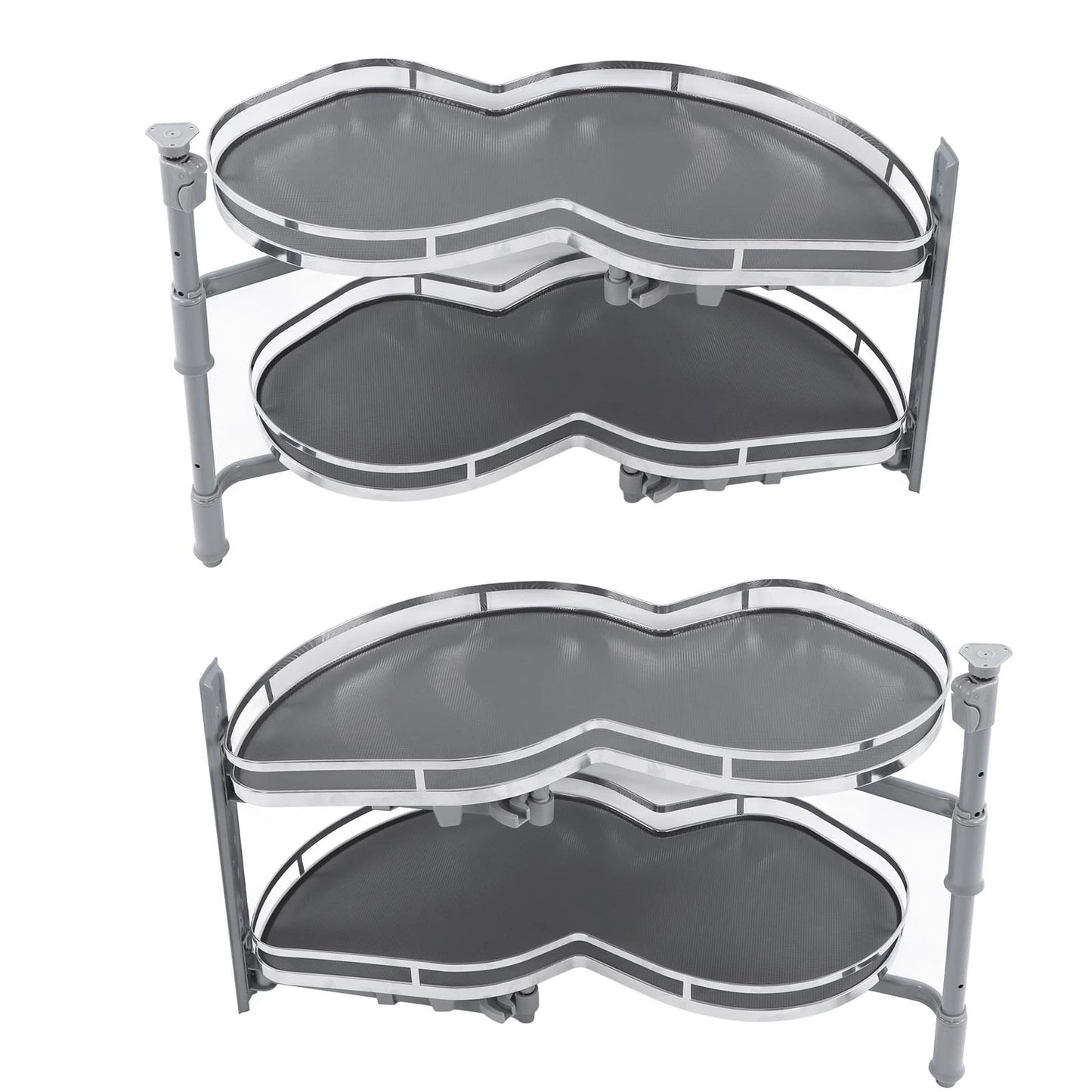 Blind Corner Cabinet Tray 2 Tier Height Adjustable Strong Load Bearing Cabinet Swing Pull Out Organizer Swing Pull Out Organizer