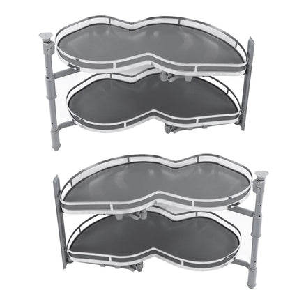 Blind Corner Cabinet Tray 2 Tier Height Adjustable Strong Load Bearing Cabinet Swing Pull Out Organizer Swing Pull Out Organizer