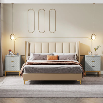 25.78" Tall Bedside Table with 3 Drawers