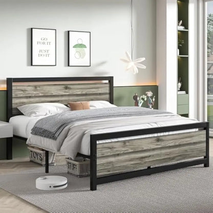 White Bed Bases and Frames Under Bed Storage Mattress Foundation No Box Spring Needed Frame & Headboard