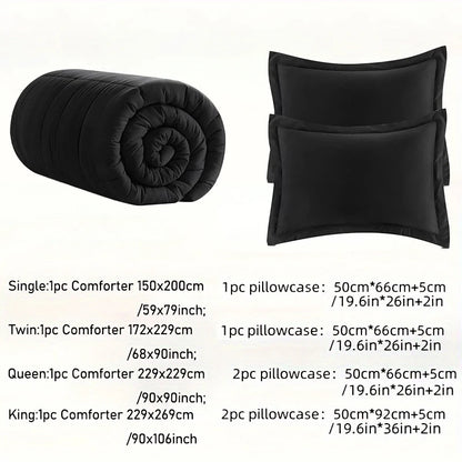 Full Size Soft Breathable All Seasons Bedding with 2/3 pcs,1 Comforter And 1/2 Pillow Shams Machine Washable