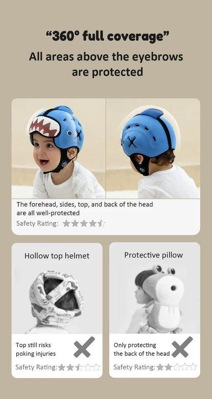 Anti-Shock Baby Helmet Toddler Head Protector, Headgear for Infant, Learn Crawl, Walk